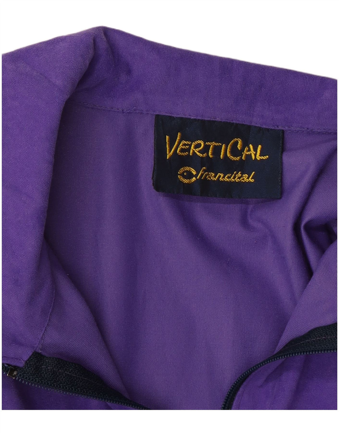 VERTICAL Mens Velour Tracksuit Top Jacket Medium Purple Colourblock