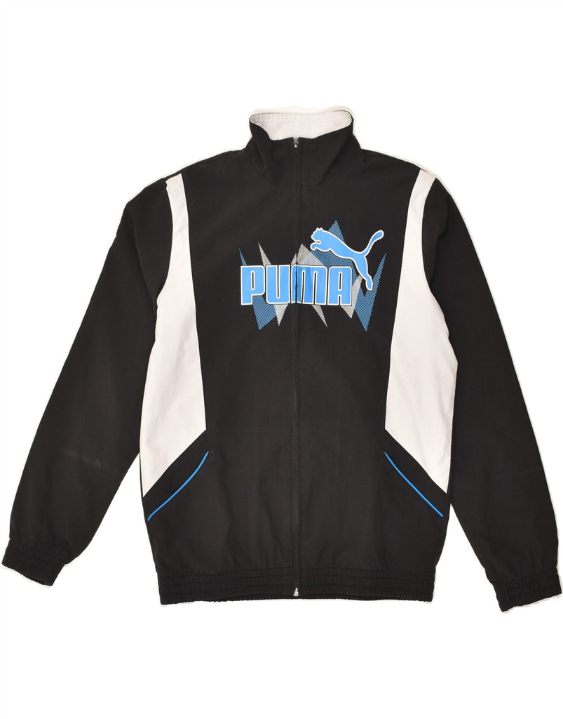 PUMA Boys Graphic Tracksuit Top Jacket 11-12 Years Large  Black | Vintage Puma | Thrift | Second-Hand Puma | Used Clothing | Messina Hembry 