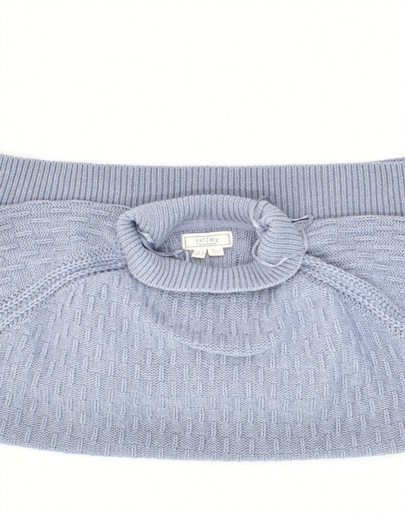 FAT FACE Womens Turtle Neck Jumper Sweater UK 10 Small  Blue Cotton | Vintage Fat Face | Thrift | Second-Hand Fat Face | Used Clothing | Messina Hembry 