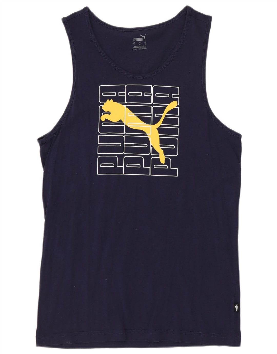 PUMA Mens Graphic Vest Top Small Navy Blue