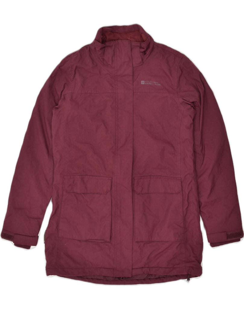 MOUNTAIN WAREHOUSE Womens Windbreaker Coat UK 8 Small Burgundy Polyester | Vintage Mountain Warehouse | Thrift | Second-Hand Mountain Warehouse | Used Clothing | Messina Hembry 