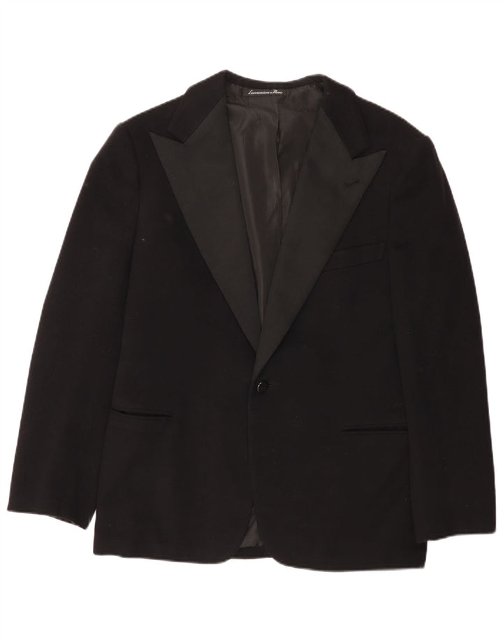 Vintage Mens 1 Button Blazer Jacket UK 36 Small Black