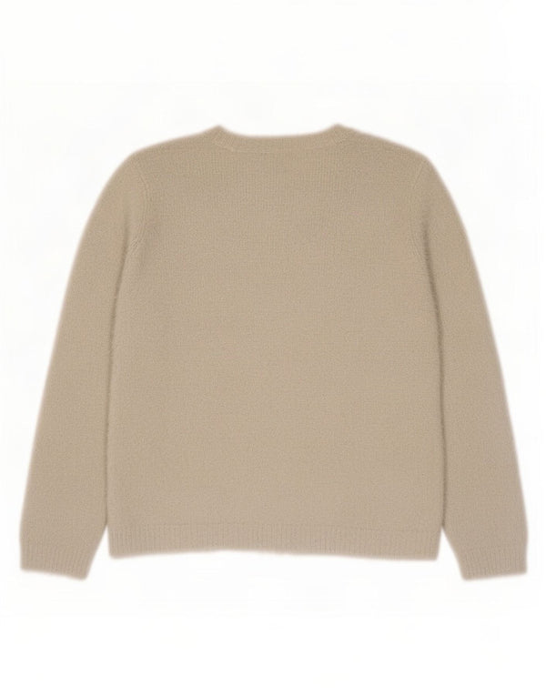 Marks & Spencer Womens Graphic Crew Neck Jumper Sweater UK 18 XL Off White