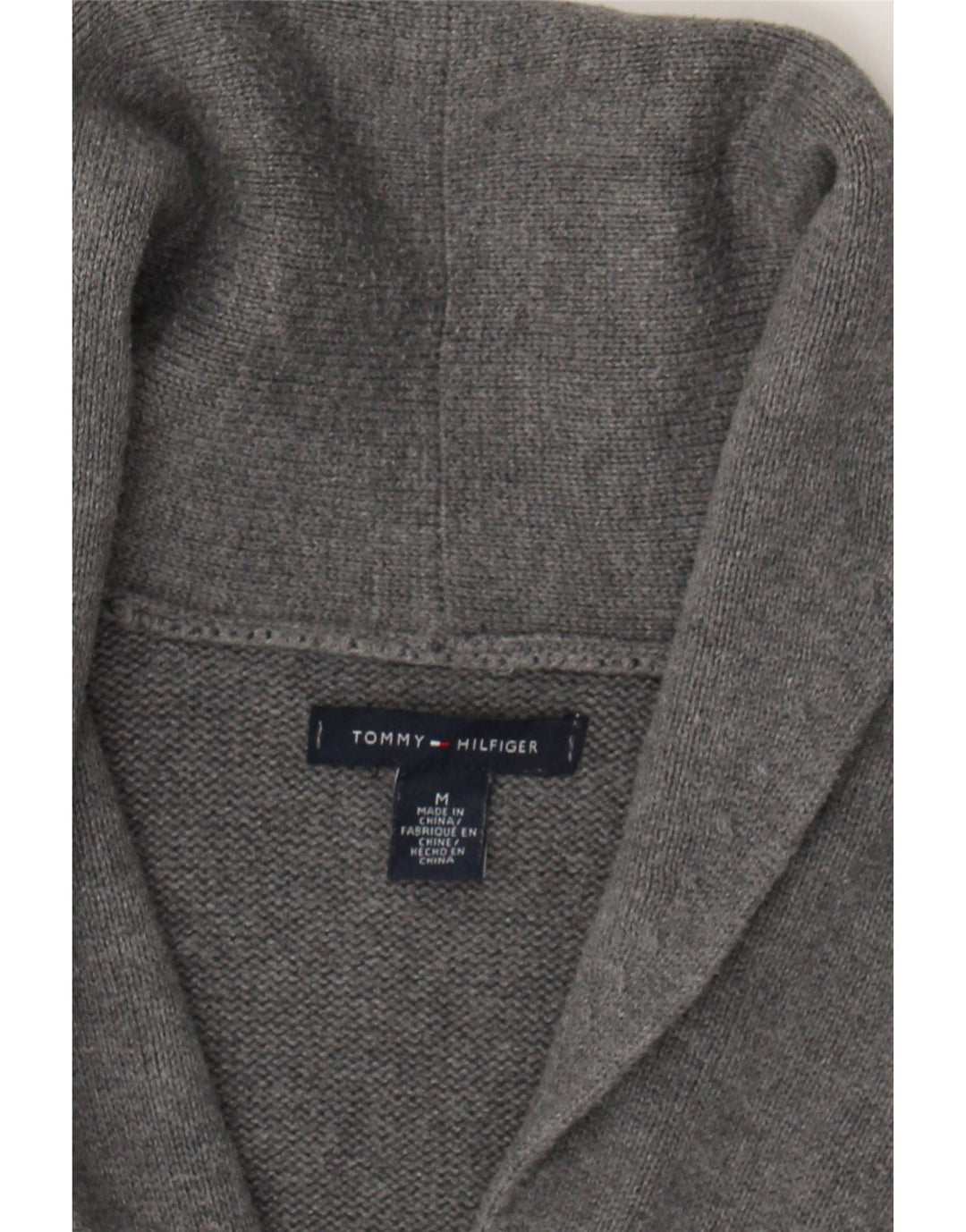 TOMMY HILFIGER Womens Cardigan Sweater UK 14 Medium Grey Cotton Vintage Tommy Hilfiger and Second-Hand Tommy Hilfiger from Messina Hembry 