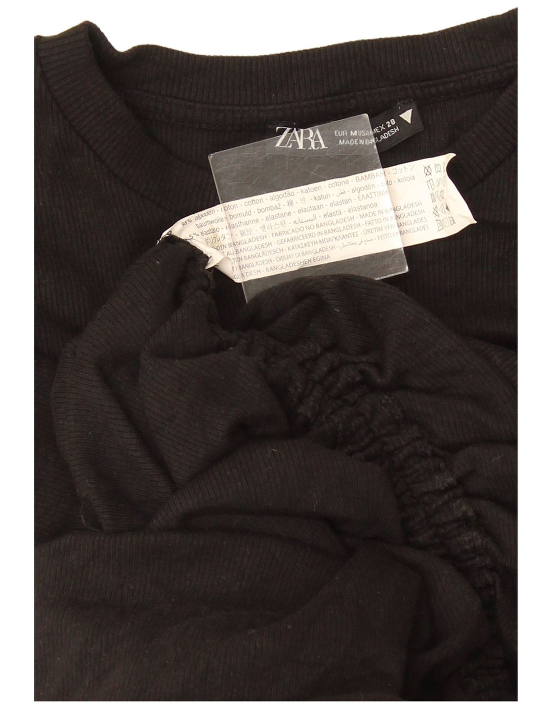 Zara Womens Bodycon Dress UK 12 Medium Black Cotton