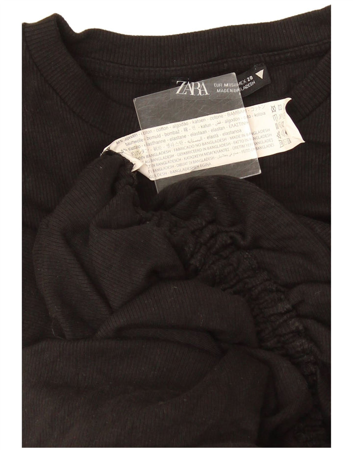 Zara Womens Bodycon Dress UK 12 Medium Black Cotton