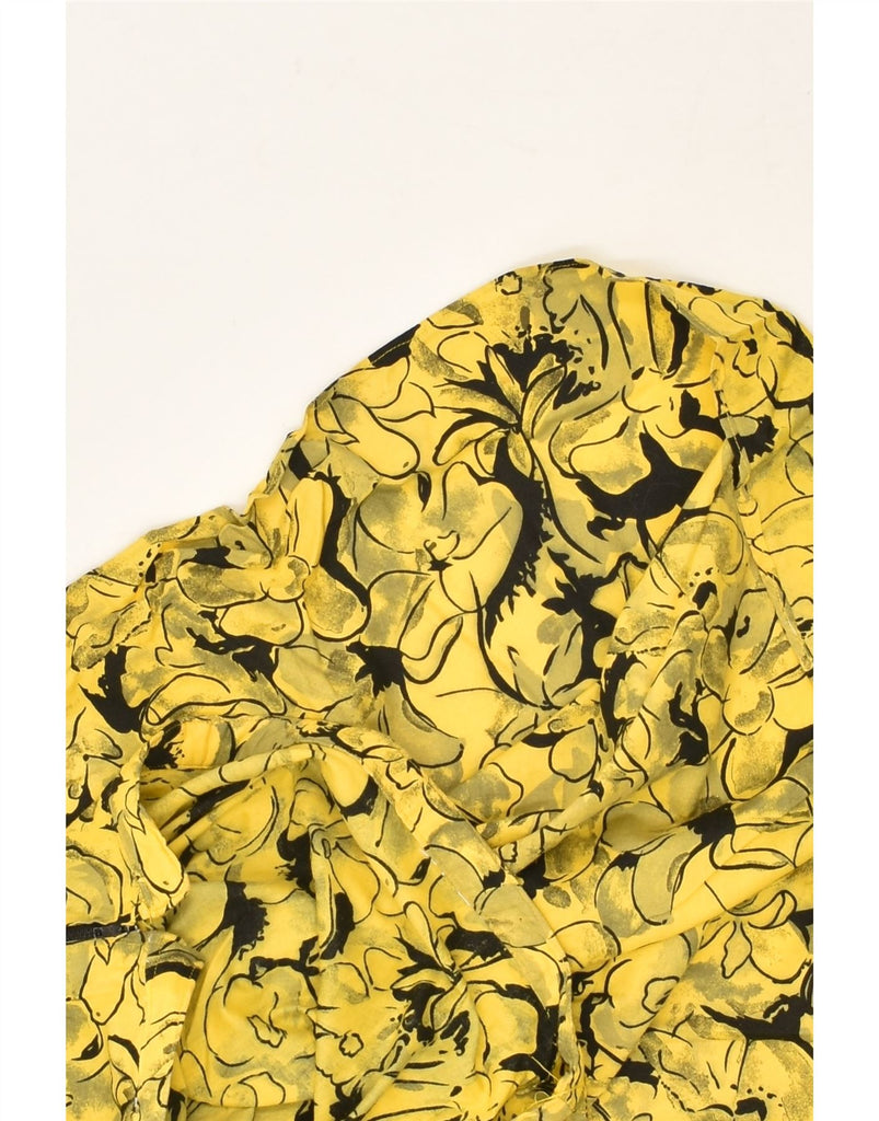 VINTAGE Womens A-Line Skirt W28 Medium Yellow Floral | Vintage Vintage | Thrift | Second-Hand Vintage | Used Clothing | Messina Hembry 