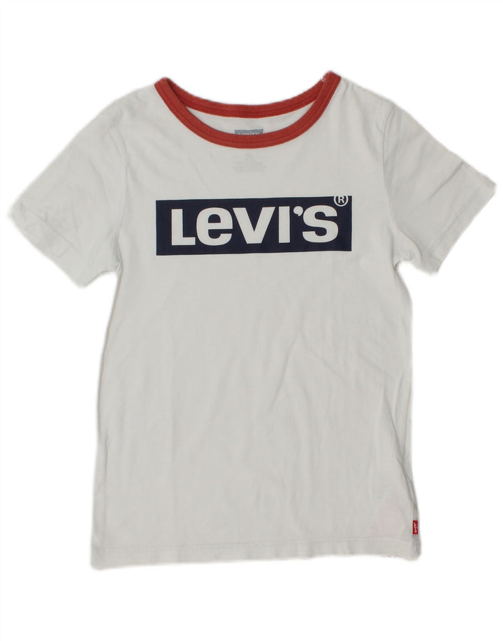 LEVI'S Boys Graphic T-Shirt Top 9-10 Years White Cotton