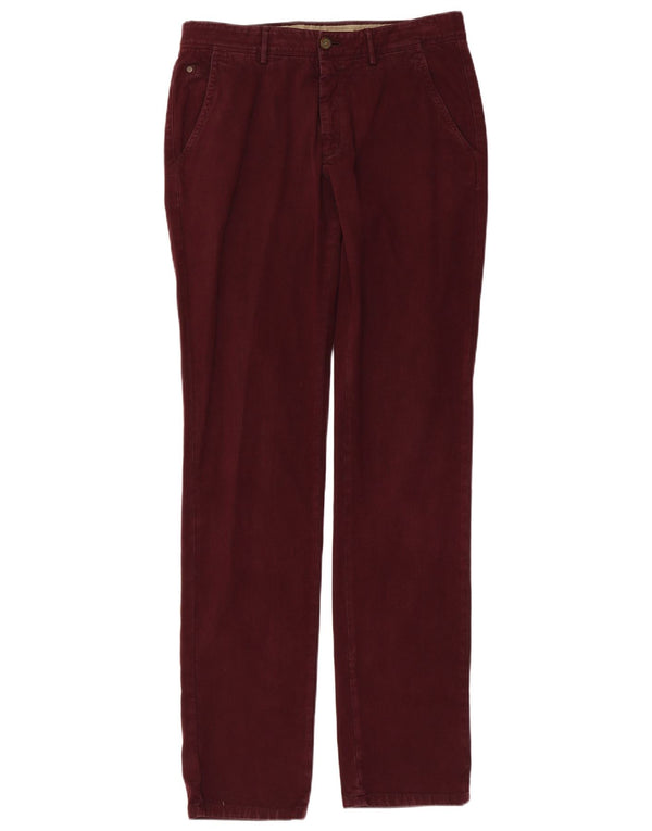 MASSIMO DUTTI Mens Slim Chino Trousers EU 40 Medium W31 L33 Burgundy