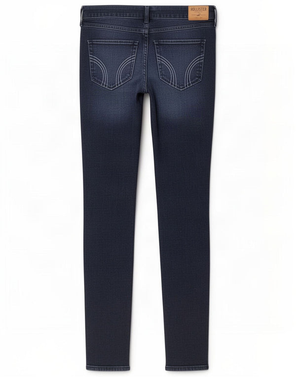 Hollister Womens Distressed Skinny Jeans US 10 Large W30 L31 Navy Blue