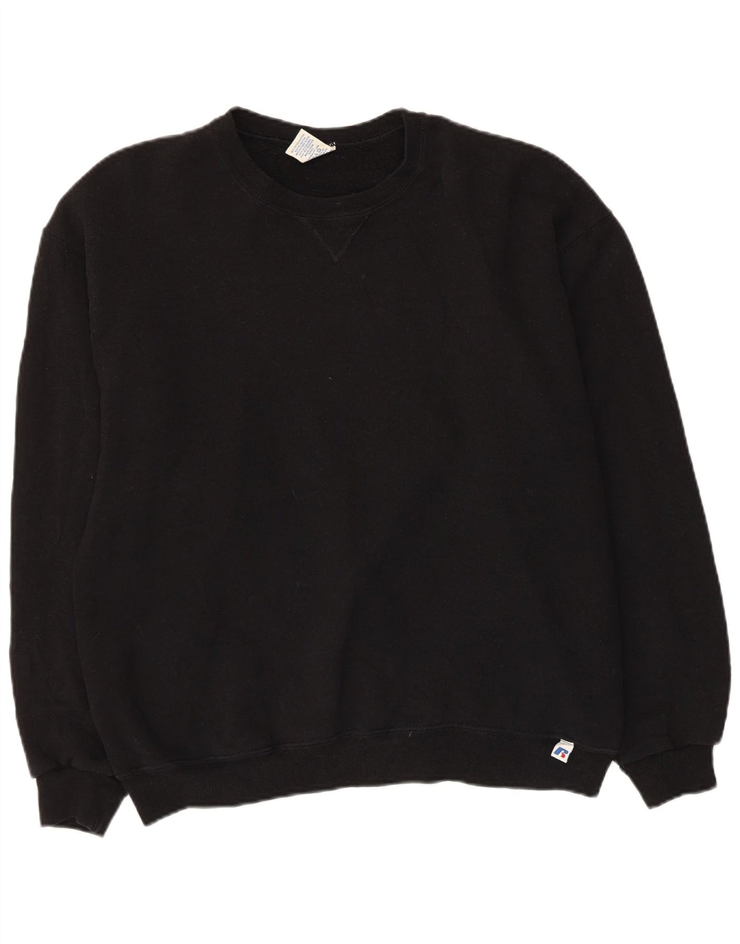 Russell Athletic Womens Sweatshirt Jumper UK 16 Large Black Cotton