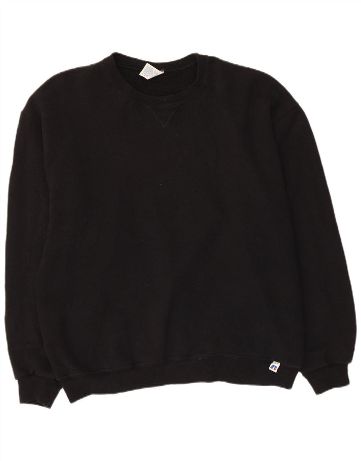 Russell Athletic Womens Sweatshirt Jumper UK 16 Large Black Cotton