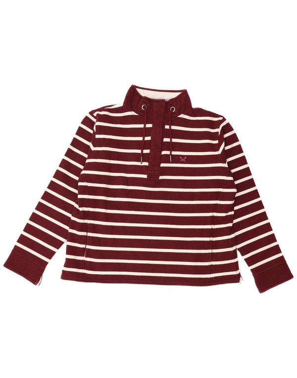 Crew Clothing Womens Sweatshirt Jumper UK 16 Large Burgundy Striped