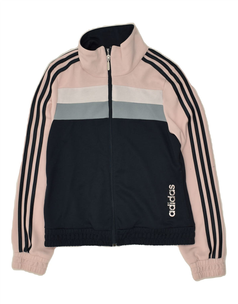 ADIDAS Womens Tracksuit Top Jacket UK 14 Large Pink Colourblock Polyester Vintage Adidas and Second-Hand Adidas from Messina Hembry 