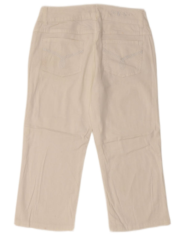 CALVIN KLEIN Girls Capri Trousers 15-16 Years W28 L19 White Herringbone
