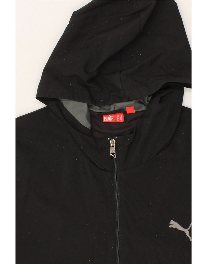 PUMA Mens Hooded Windbreaker Jacket UK 40 Large Black Vintage Puma and Second-Hand Puma from Messina Hembry 