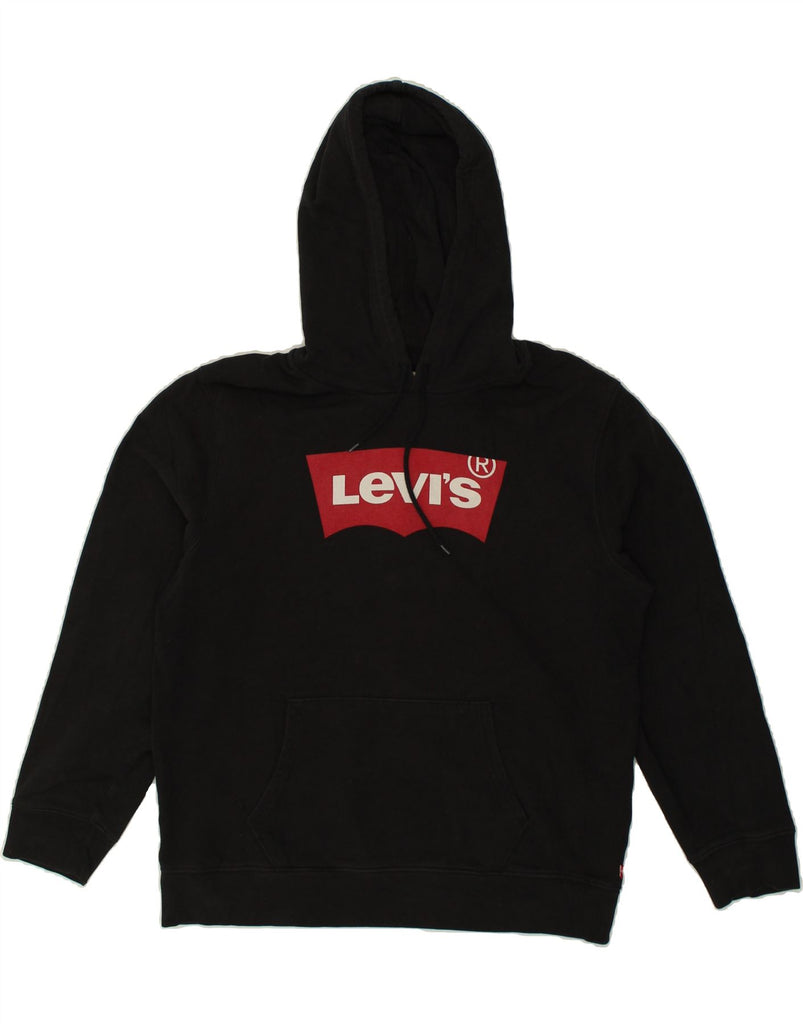 LEVI'S Mens Graphic Hoodie Jumper Large Black Cotton | Vintage Levi's | Thrift | Second-Hand Levi's | Used Clothing | Messina Hembry 