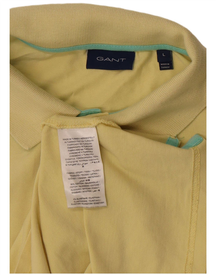 GANT Mens Polo Shirt Large Yellow Cotton