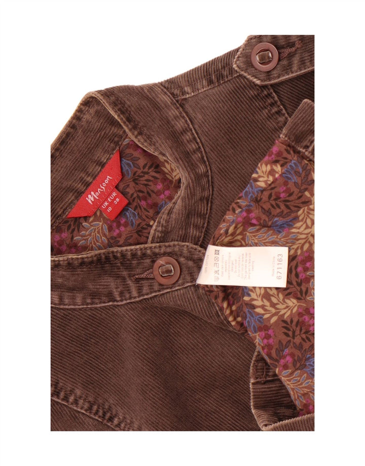 Monsoon Womens Corduroy Jacket UK 10 Small Brown Cotton