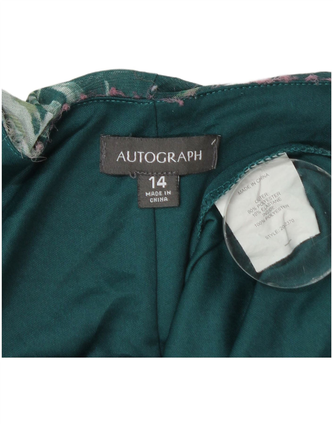 Marks & Spencer Womens Autograph Short Sleeve Blouse Top UK 14 Large Green