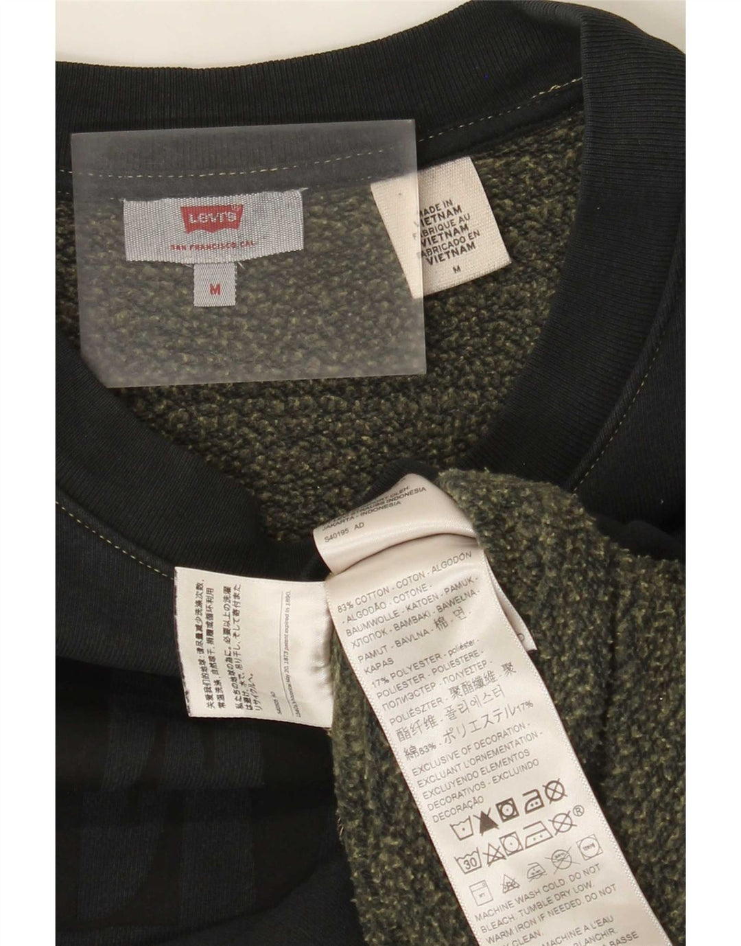 Levi's Womens Oversized Crop Sweatshirt Jumper UK 14 Medium Navy Blue