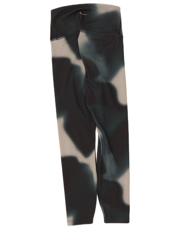 Nike Womens Dri Fit Leggings UK 10 Small  Black Tie Dye