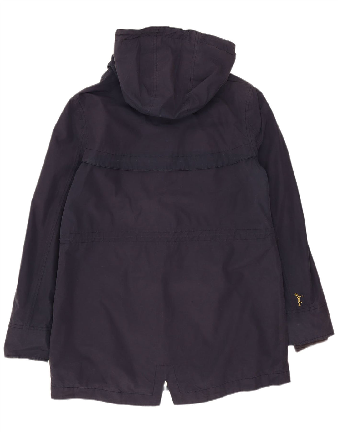 Joules Womens Hooded Oversized Rain Jacket UK 8 Small Navy Blue Cotton