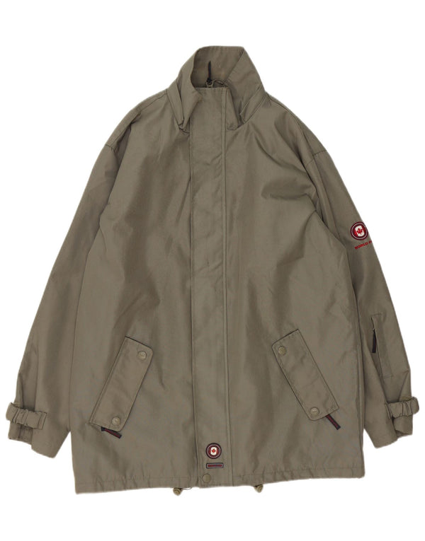 VINTAGE Mens Rain Jacket UK 38 Medium Khaki Polyester