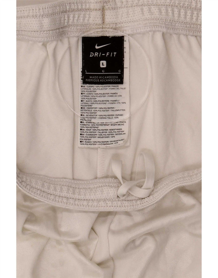 Nike Mens Dri Fit Sport Shorts Large White Striped Polyester