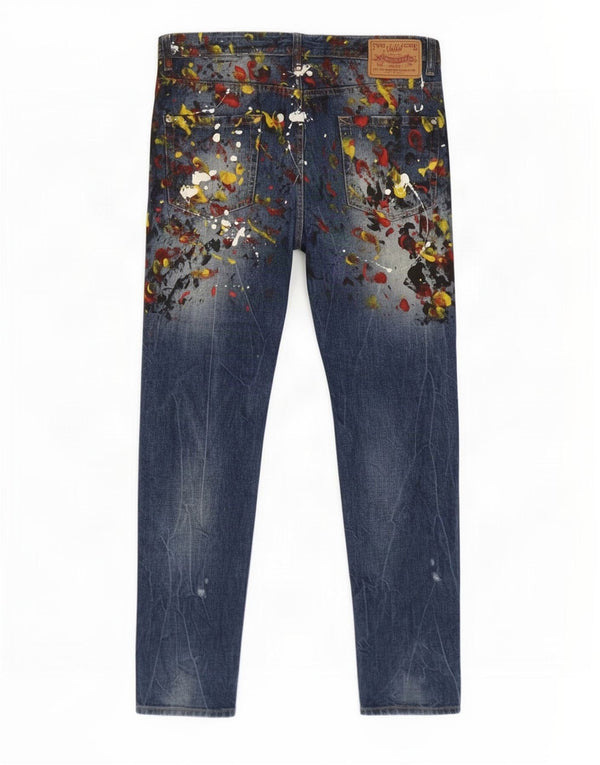 Dsquared2 Mens Slim Jeans IT 50 Large W40 L32 Blue Flecked Cotton