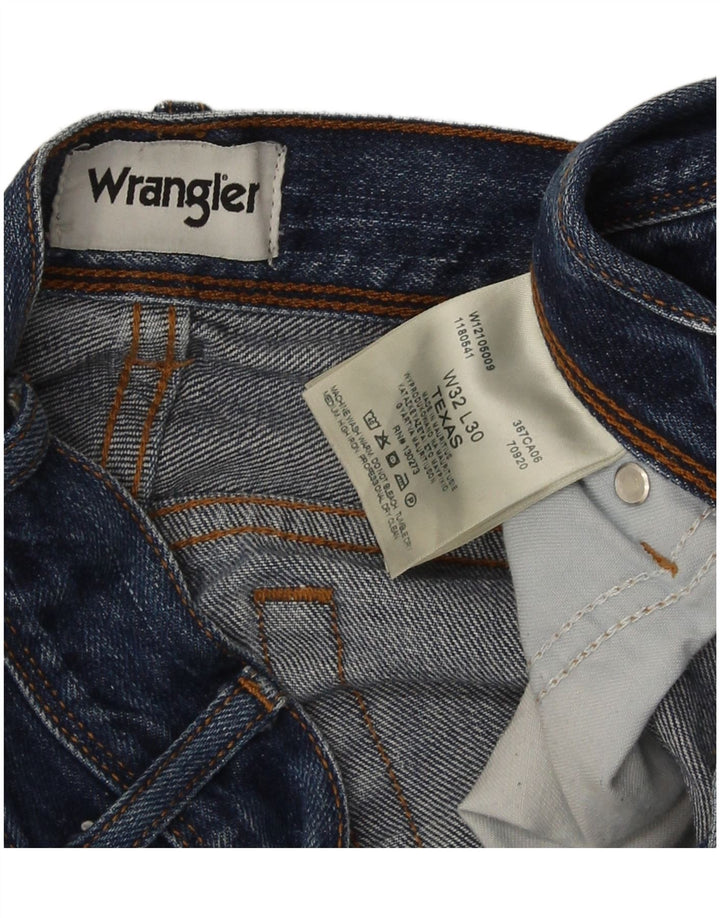 Wrangler Mens Straight Jeans W32 L30 Blue Cotton