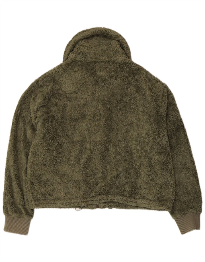 Billabong Womens Oversized Fleece Jacket UK 10 Small Green Polyester