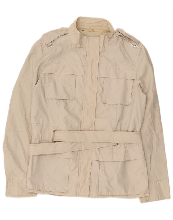 Zara Womens Military Jacket UK 14 Medium Grey Cotton
