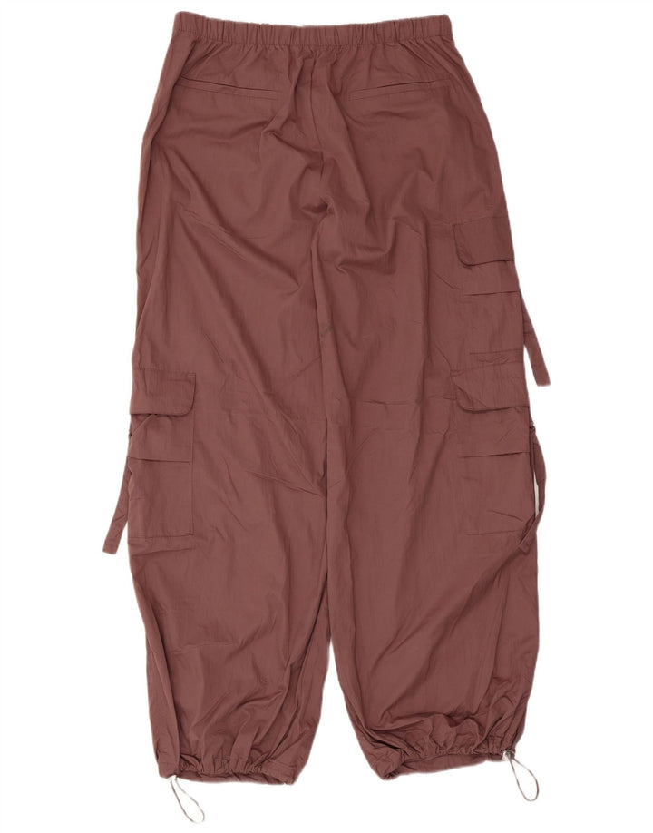 Zara Womens Wide Leg Cargo Trousers Medium W28 L30 Brown Polyester