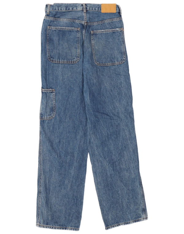 Zara Mens Cargo Straight Jeans EU 38 Small W30 L33 Navy Blue