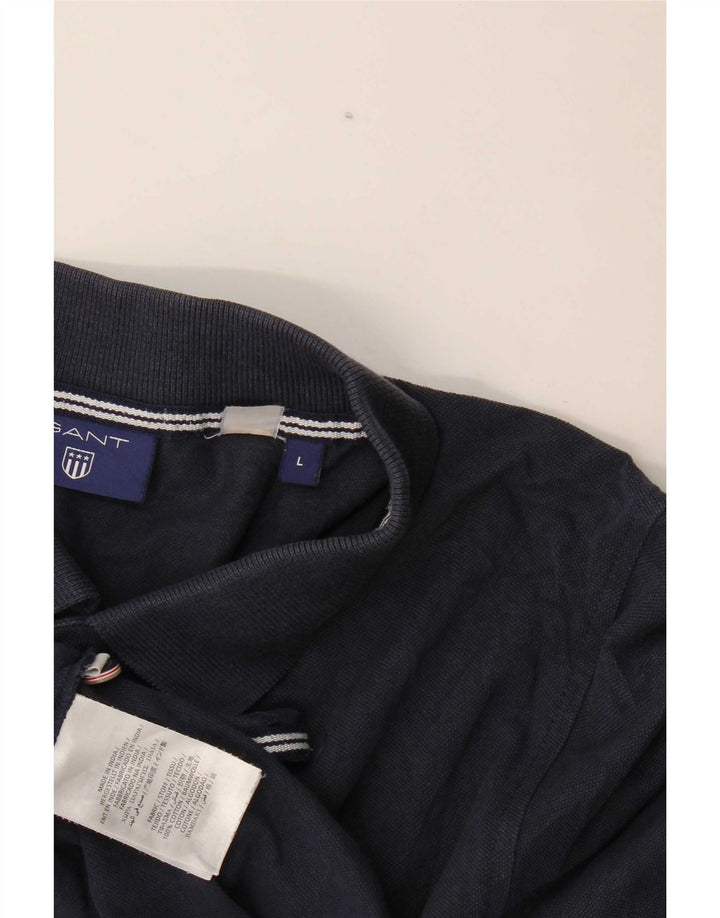 Gant Mens Polo Shirt Large Navy Blue Cotton