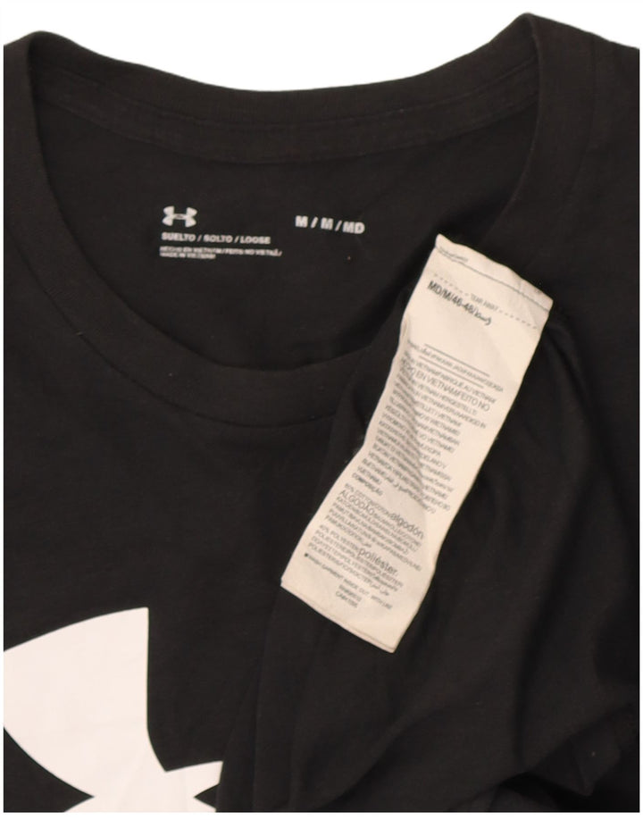 Under Armour Mens Graphic T-Shirt Top Medium Black Cotton