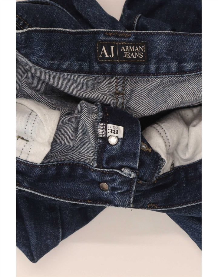 Armani Mens Straight Jeans W38 L34 Navy Blue Cotton