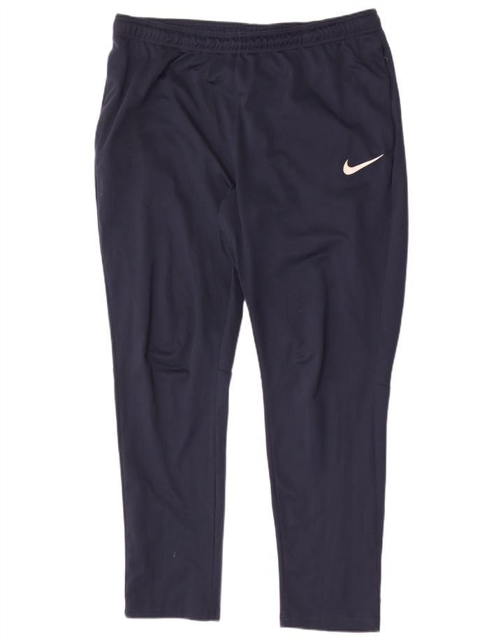 Nike Mens Dri Fit Tracksuit Trousers 2XL Navy Blue Polyester
