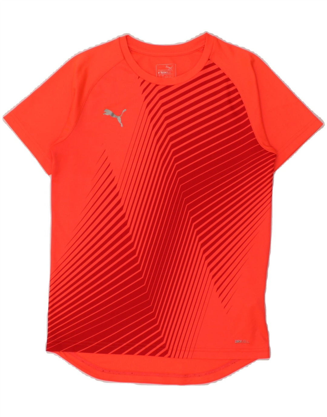 PUMA Boys T-Shirt Top 11-12 Years Large Orange Striped Polyester Vintage Puma and Second-Hand Puma from Messina Hembry 