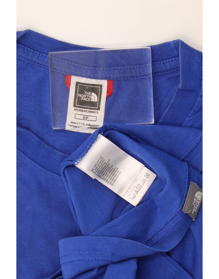 THE NORTH FACE Mens Graphic Top Long Sleeve Small Blue Cotton
