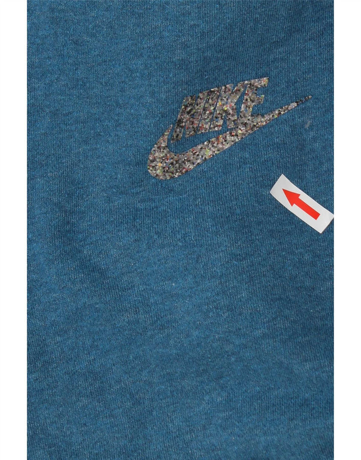 Nike Mens Hoodie Jumper Large Blue Cotton