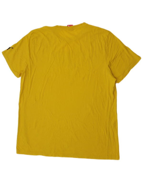 Puma Mens BVB Dortmund Graphic T-Shirt Top 2XL Yellow Cotton