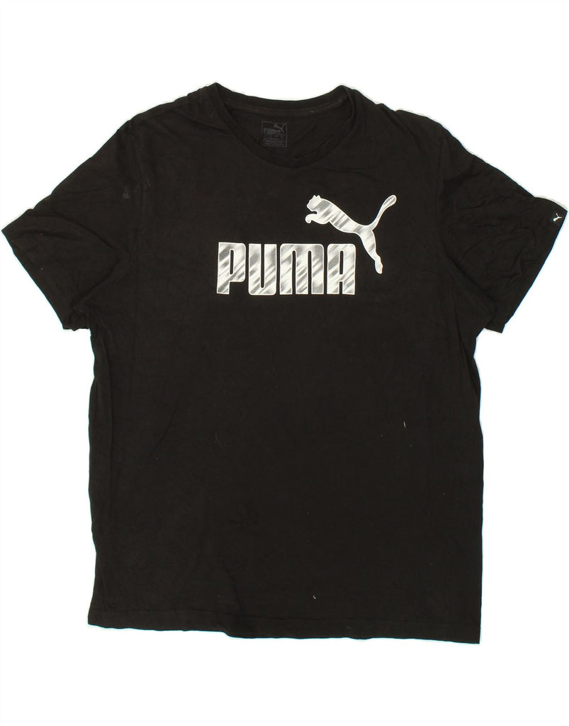 PUMA Mens Graphic T-Shirt Top XL Black Cotton | Vintage Puma | Thrift | Second-Hand Puma | Used Clothing | Messina Hembry 