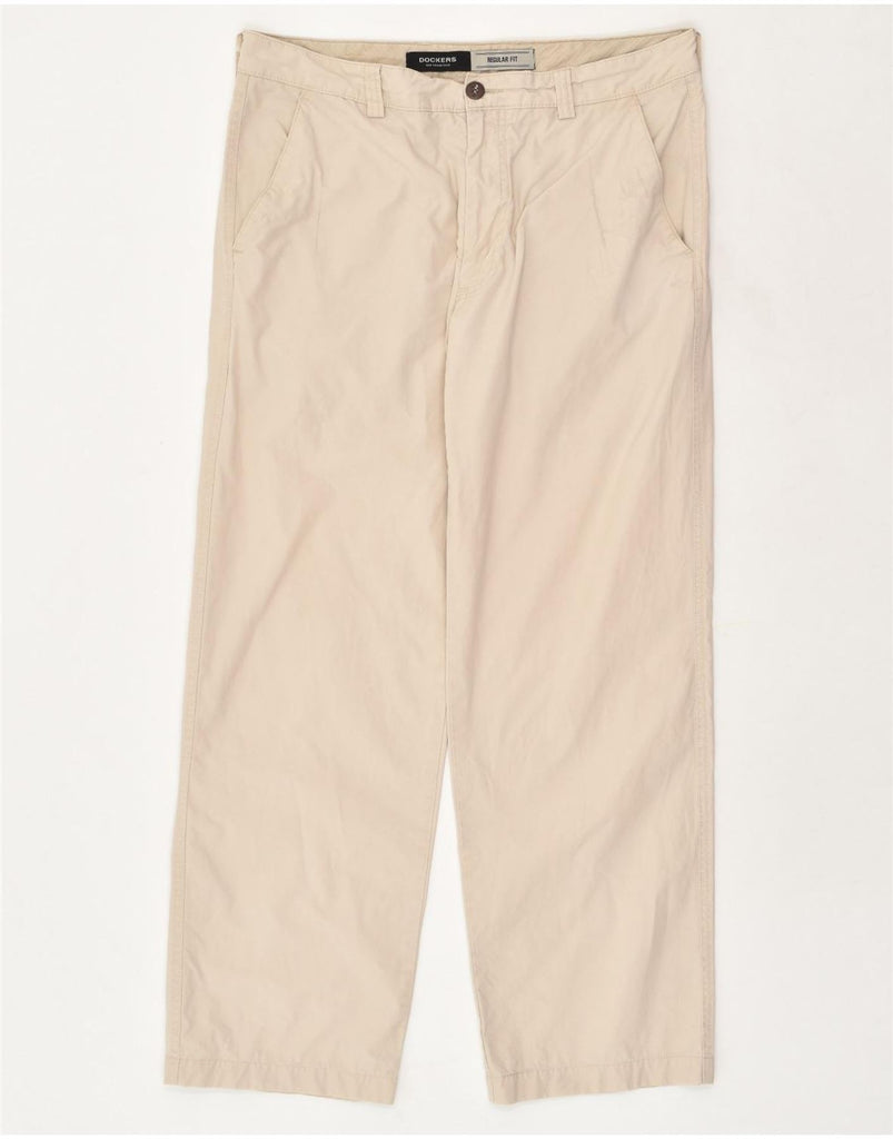 DOCKERS Womens Regular Fit Straight Chino Trousers W34 L28 Beige Cotton | Vintage Dockers | Thrift | Second-Hand Dockers | Used Clothing | Messina Hembry 