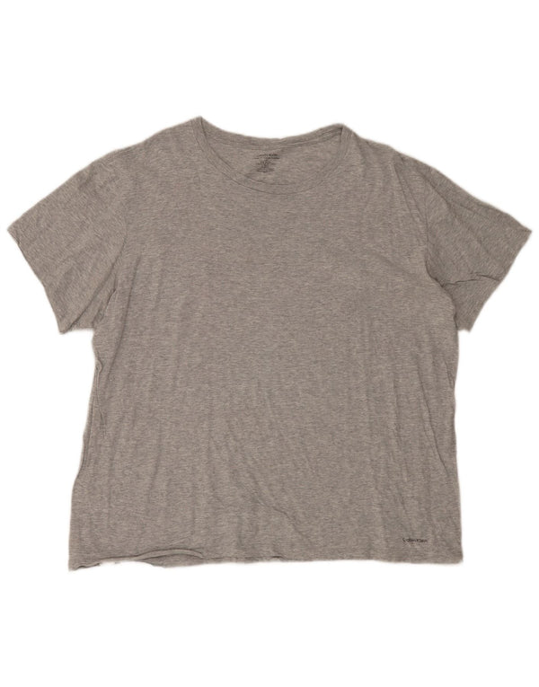Calvin Klein Mens Classic Fit T-Shirt Top Large Grey Flecked