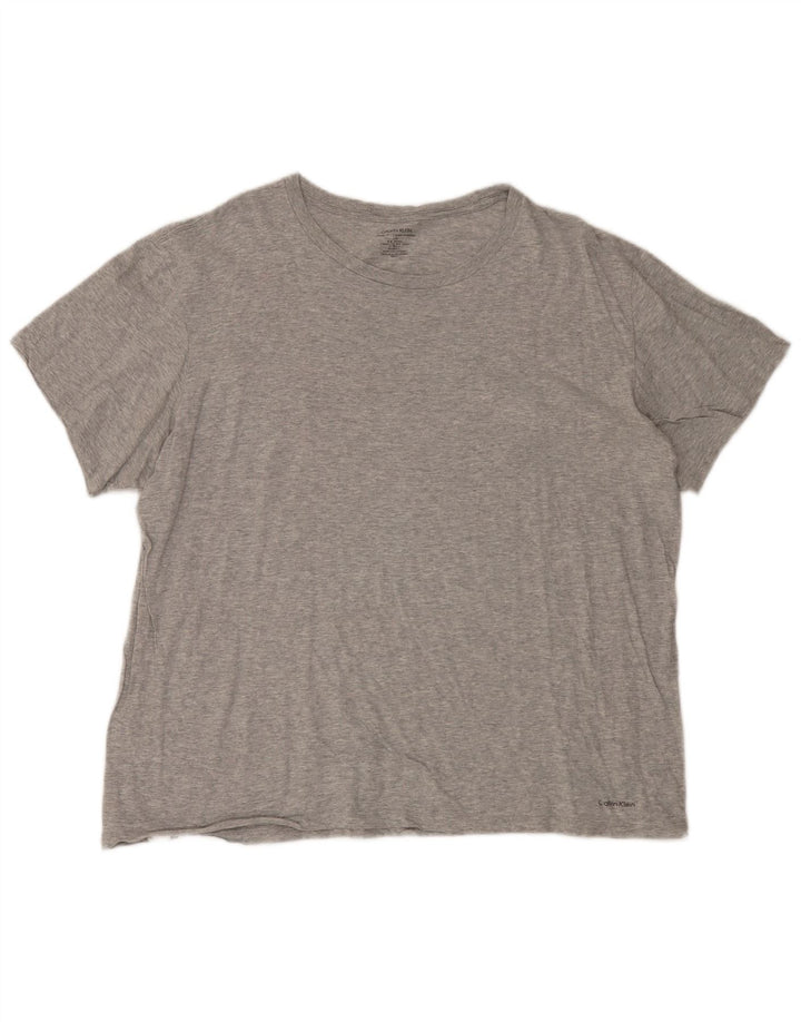 Calvin Klein Mens Classic Fit T-Shirt Top Large Grey Flecked