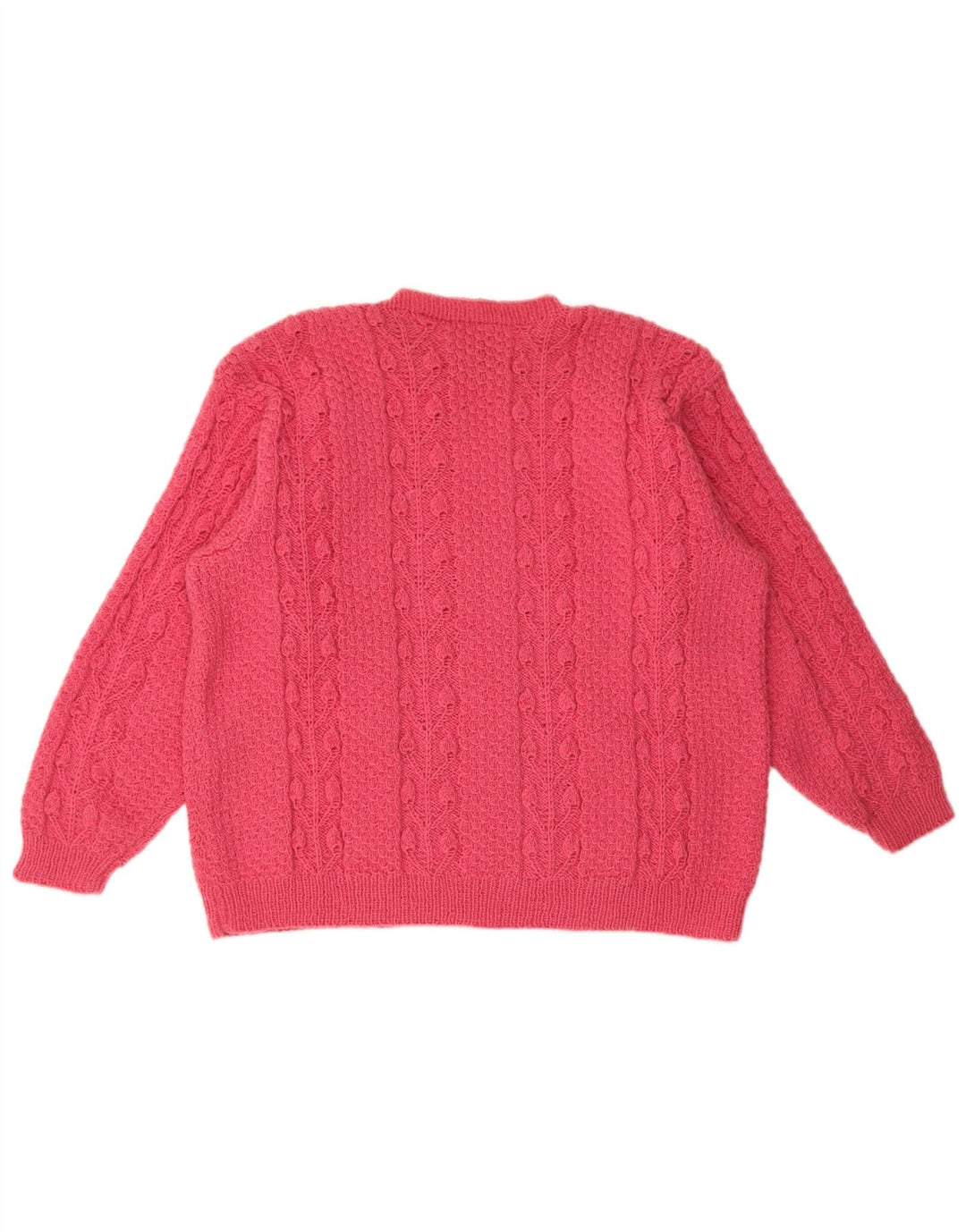 Vintage Womens Crew Neck Jumper Sweater UK 14 Medium Pink