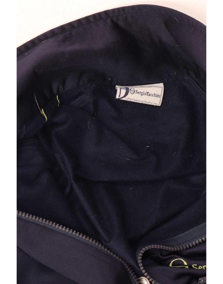 Sergio Tacchini Mens Tracksuit Top Jacket Large Navy Blue Colourblock