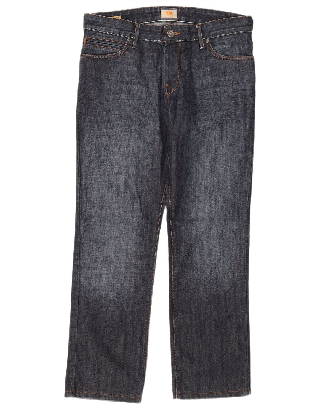 Hugo Boss Mens Straight Jeans W32 L29 Navy Blue Cotton